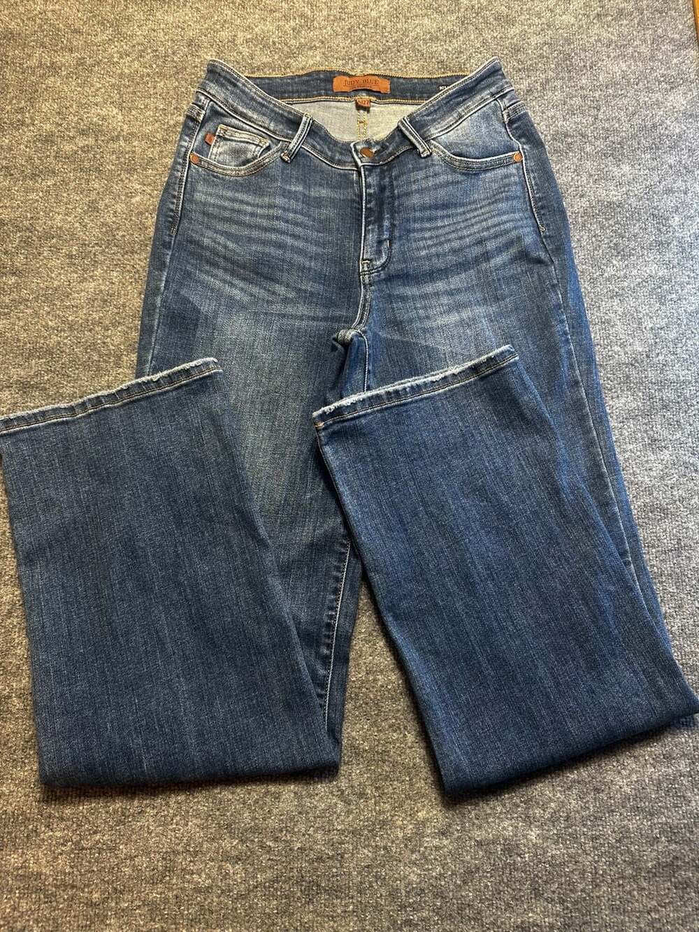 Judy Blue 90's Straight Fit Denim Whisker Jeans Size 5/27 Casual Distressed